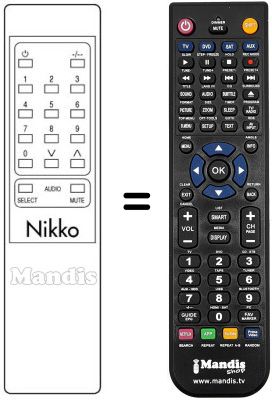 Comandament a dist&agrave;ncia equivalent SAT 16 TASTI
