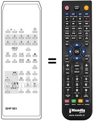 Comandament a distància equivalent SHP 501