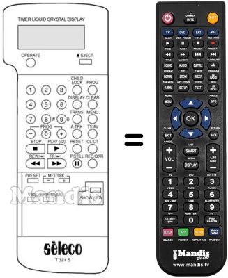 Comandament a distància equivalent Naonis SV 622