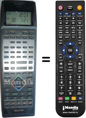 Comandament a dist&agrave;ncia equivalent Sanyo VHR-D5900 I