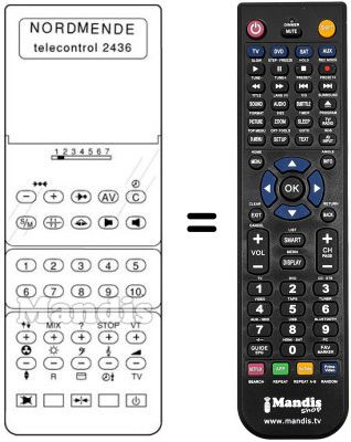 Comandament a distància equivalent TELECONTROL 2436 Comandament a distància equivalent TELECONTROL 2436