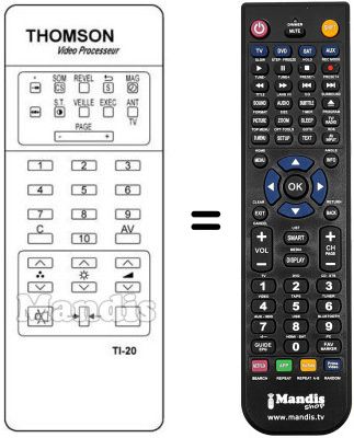 Comandament a dist&agrave;ncia equivalent TI 20