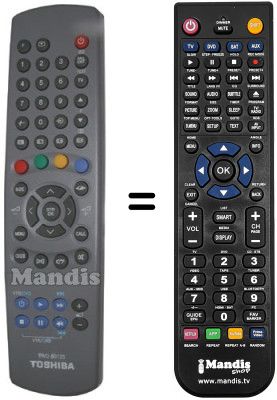 Comandament a dist&agrave;ncia equivalent Toshiba 32 MW 7 DG