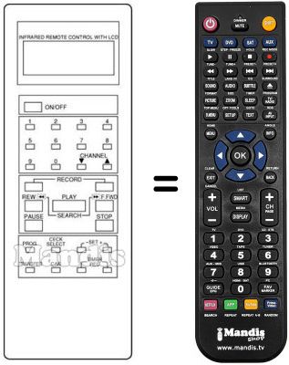 Comandament a distància equivalent Amstrad VCR 4700