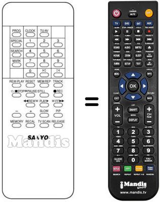 Comandament a dist&agrave;ncia equivalent VCR 37 KEY-SPECIAL / SEARCH