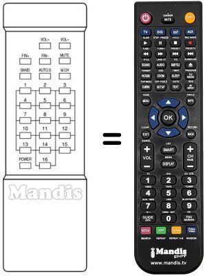 Comandament a dist&agrave;ncia equivalent Vexa VX 1201