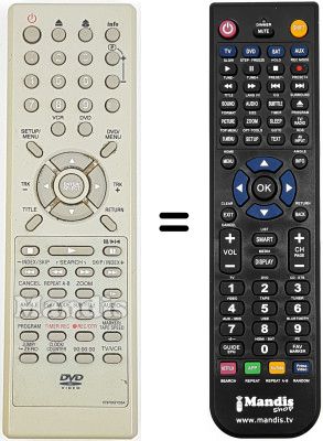 Comandament a dist&agrave;ncia equivalent NordMende DVRX 14 SE