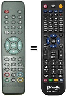 Comandament a distància equivalent Emtec 300 PVR