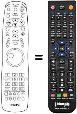 Comandament a distància equivalent PYE DVD 930 Comandament a distància equivalent PYE DVD 930