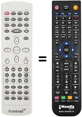 Comandament a distància equivalent Amstrad DVX 200