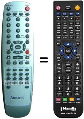 Comandament a distància equivalent Amstrad DXV 100