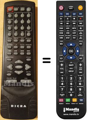 Comandament a distància equivalent DICRA DVX 066 DT