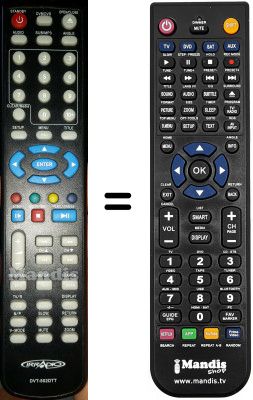 Comandament a distància equivalent Irradio DVT 502 DTT