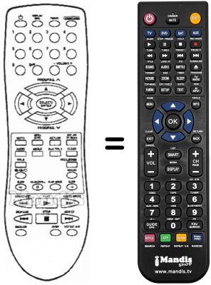 Comandament a dist&agrave;ncia equivalent Sinudyne 1511 S TRENDY