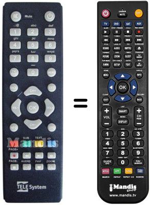 Comandament a dist&agrave;ncia equivalent Telesystem TS 3001