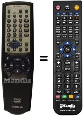 Comandament a distància equivalent Aiwa XD-DV290