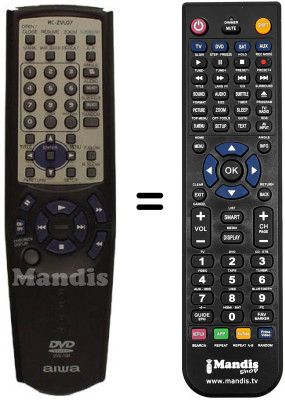Comandament a distància equivalent Aiwa XD-DV370