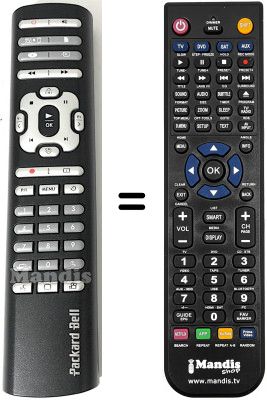 Comandament a dist&agrave;ncia equivalent PackardBell HDD RECORDER 80 / 250