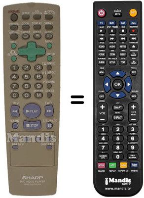 Comandament a distància equivalent Sharp DV 720 S