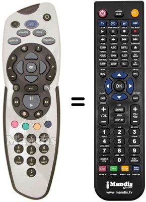 Comandament a distància equivalent Sky MY SKY PVR