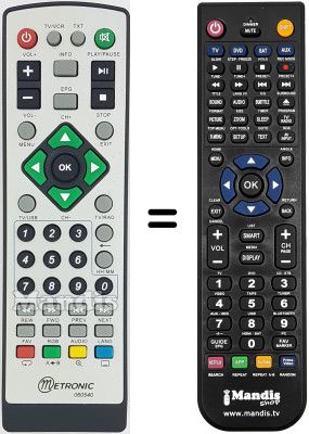 Comandament a distància equivalent Metronic ZAP BOX USB PLAYER