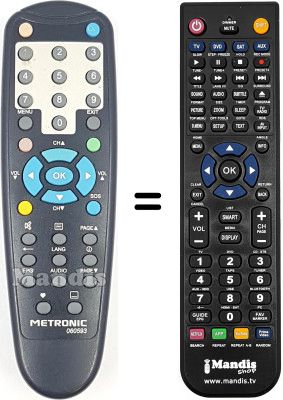Comandament a distància equivalent Metronic ZAP BOX SINGLE4.3