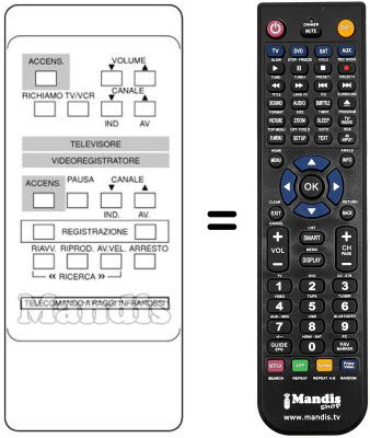 Comandament a distància equivalent Amstrad TVR3