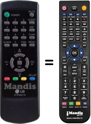 Comandament a distància equivalent LG 6710V00017N