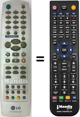 Comandament a dist&agrave;ncia equivalent LG 6710V00112E
