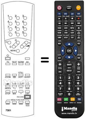Comandament a distància equivalent Neckermann 772 / 542