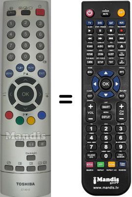 Comandament a dist&agrave;ncia equivalent Toshiba 20VL64