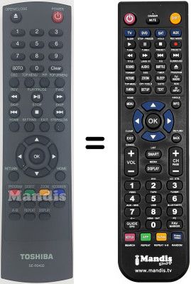 Comandament a distància equivalent Toshiba BDX3400