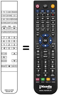 Comandament a distància equivalent Bang Olufsen LX5000