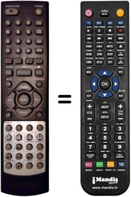 Comandament a dist&agrave;ncia equivalent DVD-DX7800