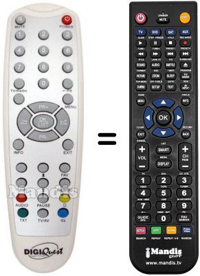 Comandament a dist&agrave;ncia equivalent DIGIQUEST EASYSCARTT5 (ver. 2)