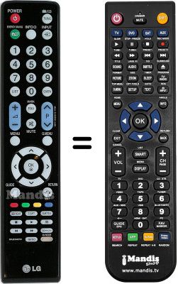 Comandament a distància equivalent LG 55SL8500