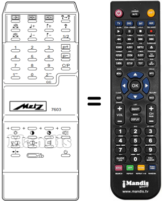 Comandament a distància equivalent Metz MECATRON 7603