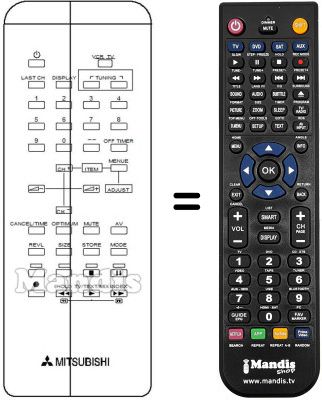Comandament a distància equivalent Mitsubishi CT14MS1ETX-TV Comandament a distància equivalent Mitsubishi CT14MS1ETX-TV