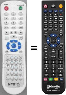 Comandament a dist&agrave;ncia equivalent Npg DVDT9000