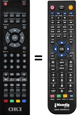 Comandament a distància equivalent Oki B16F-LED1