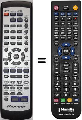 Comandament a distància equivalent Pioneer XV-DV360