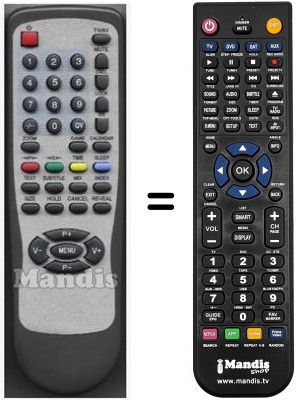 Comandament a distància equivalent RC-PT2007