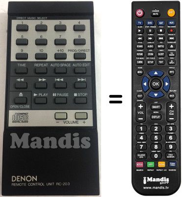 Comandament a distància equivalent RC-203