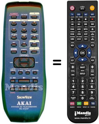 Comandament a distància equivalent RC-X121F