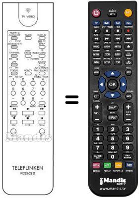 Comandament a distància equivalent RC2103X