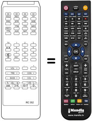 Comandament a distància equivalent RC352