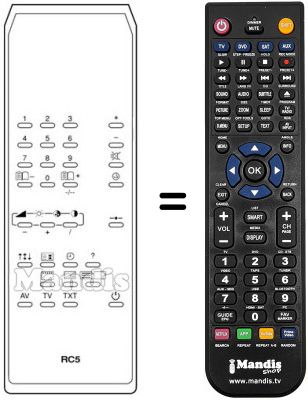 Comandament a dist&agrave;ncia equivalent RC5
