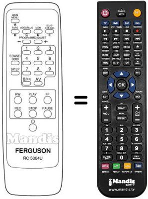Comandament a distància equivalent RC5304U