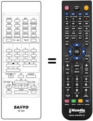 Comandament a dist&agrave;ncia equivalent RC650
