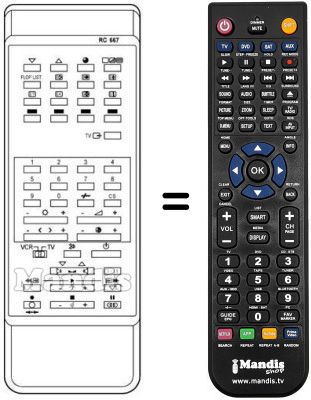 Comandament a distància equivalent RC667